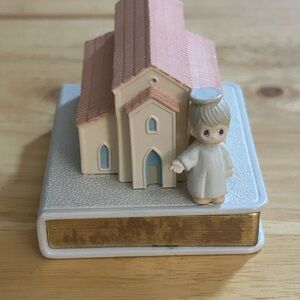 Enesco Precious Moments Angel and Church Ornament W/ Mini Bible
